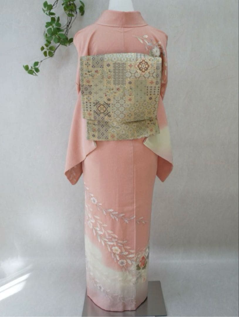 訪問着フルセット　正絹　卒業式　入学式　お宮参り【訪問着、袋帯、帯締め、帯揚げ】