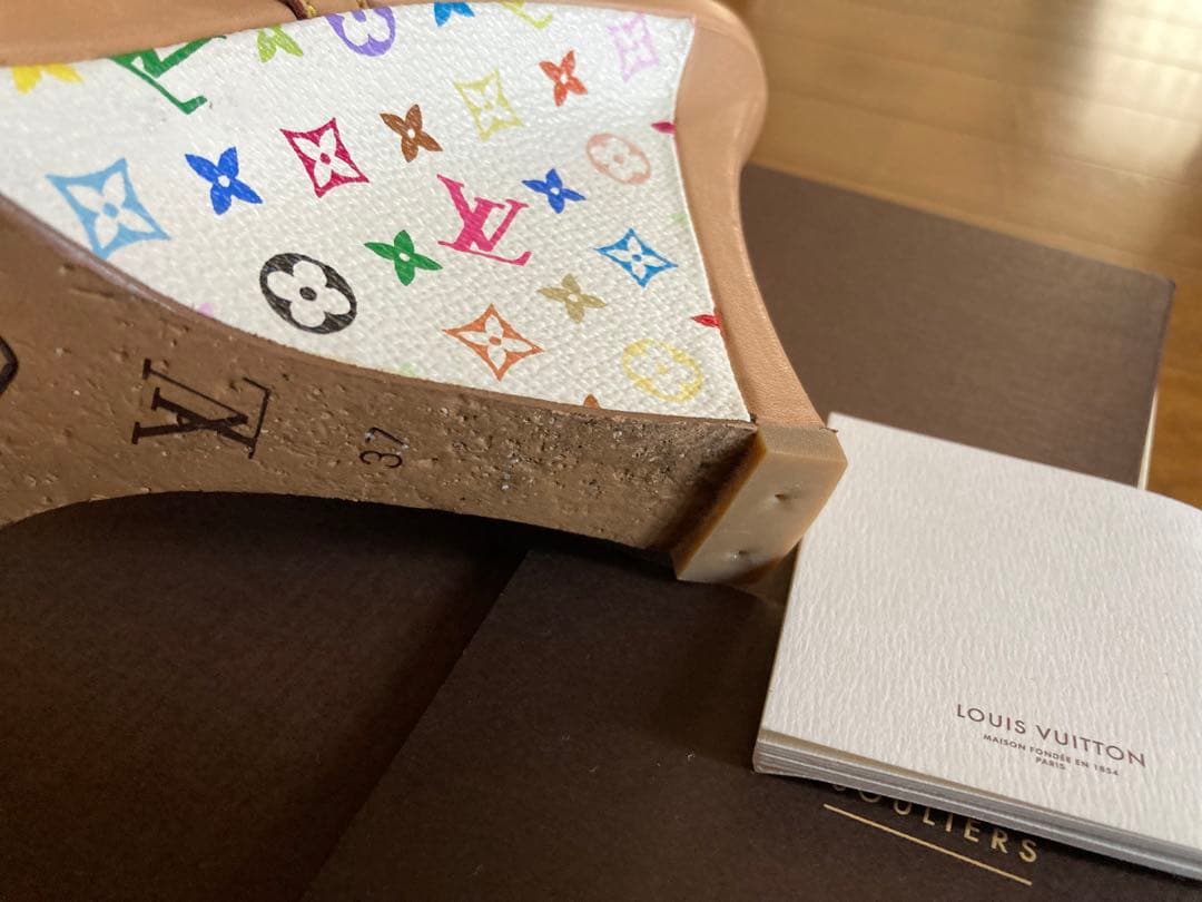 最終価格本物 Louis Vuitton マルチカラー ミュール 美品