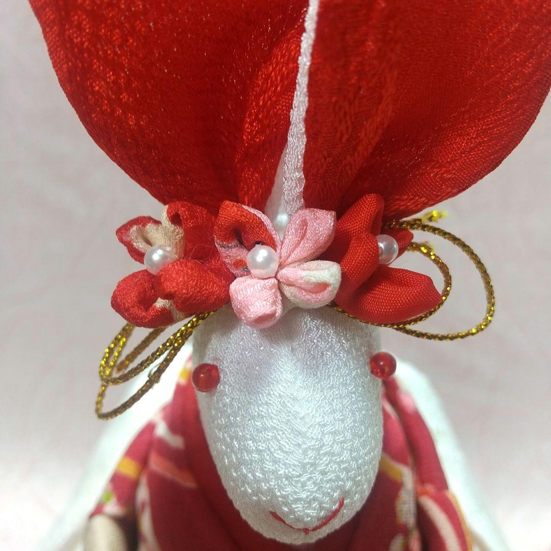 ちりめん細工 古布 うさぎの新郎新婦