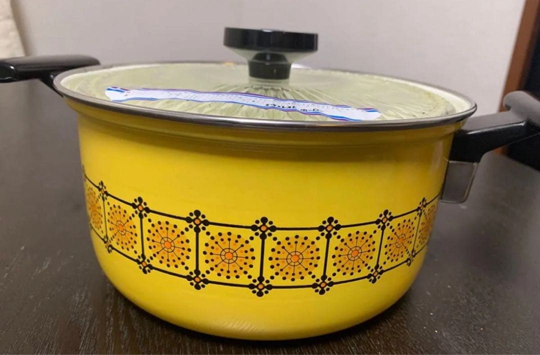 希少　エヴェレスト　ホーロー　ENAMELWEAR　蓋ガラス　両手鍋　20cm