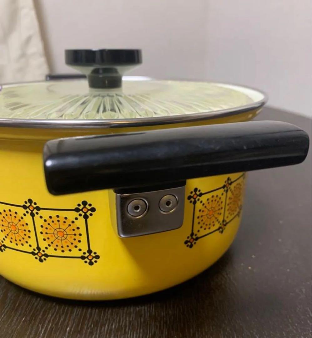 希少　エヴェレスト　ホーロー　ENAMELWEAR　蓋ガラス　両手鍋　20cm