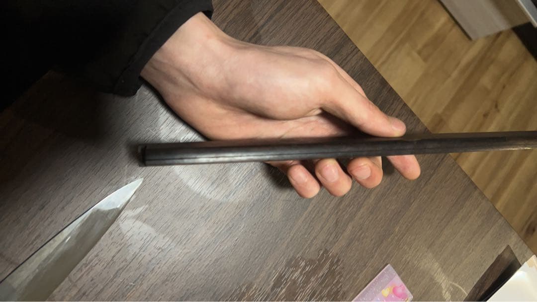 柳刃包丁　源泉正　本焼き　黒檀八角柄