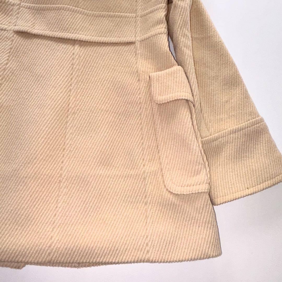 バーバリーブルーレーベル ノバチェック ウールコート アンゴラ混 リアルファー