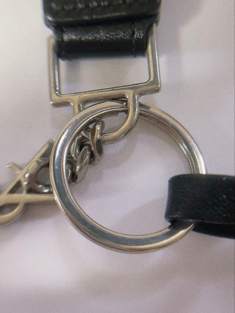 サンローラン　SAINT LAURENT キーホルダー　キーリング　黒　箱付き