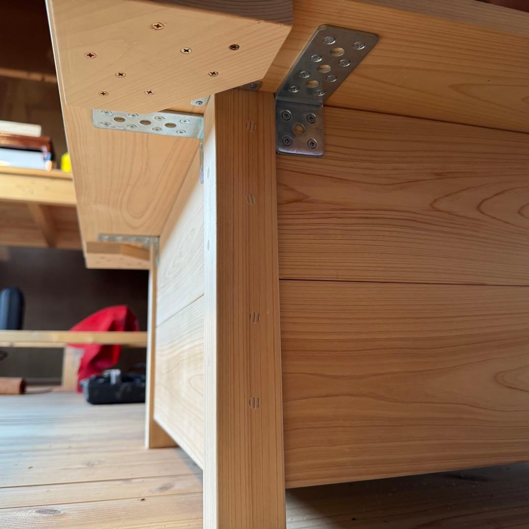 総檜 テーブル火鉢 手作り 蓋付き