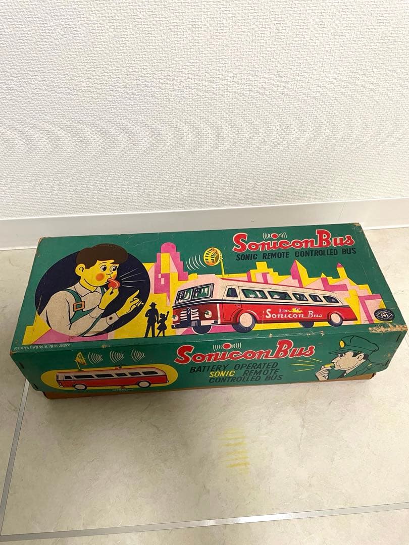 超激レア マスダヤ ブリキ ソニコンバス 赤 ブリキ製　昭和レトロ　増田屋