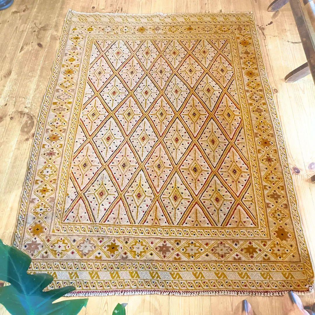 【値下げご依頼】90s マシュワニ　トライバルラグ　アフガン　ヴィンテージラグ