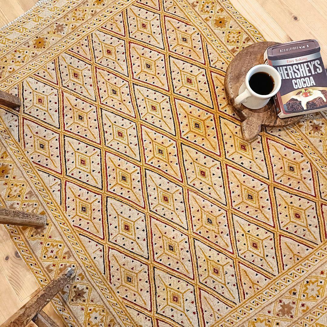 【値下げご依頼】90s マシュワニ　トライバルラグ　アフガン　ヴィンテージラグ