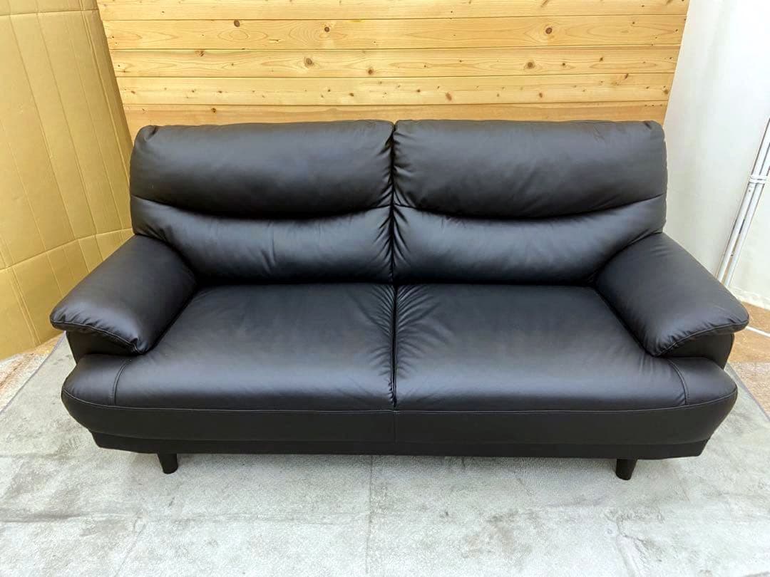 ニトリNシールド キャッツ 3人掛けソファ(黒)