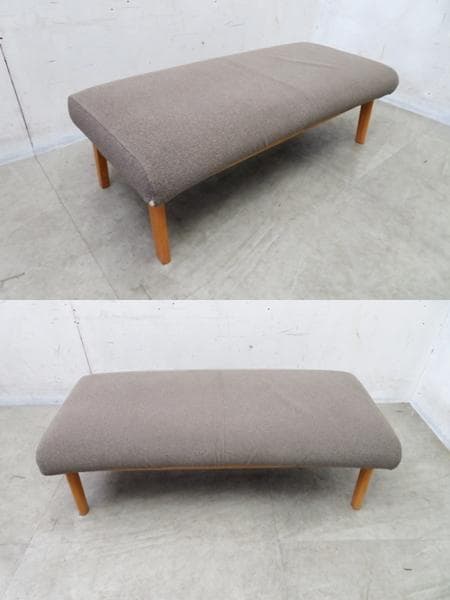 美品■カリモク■チターノ■2人掛けベンチ■オーク材■ファブリック■