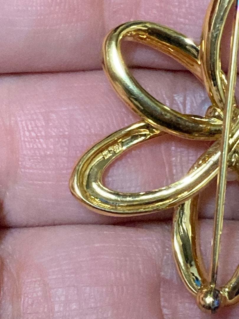 MIKIMOTO 真珠ブローチ silver ゴールドカラー