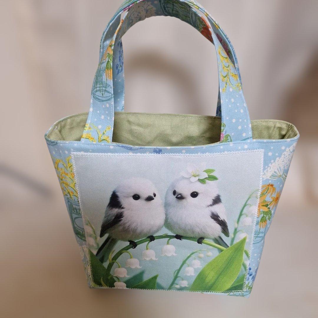 激レアねこパネル生地　ハンドメイド　ミニバック　布バスケット