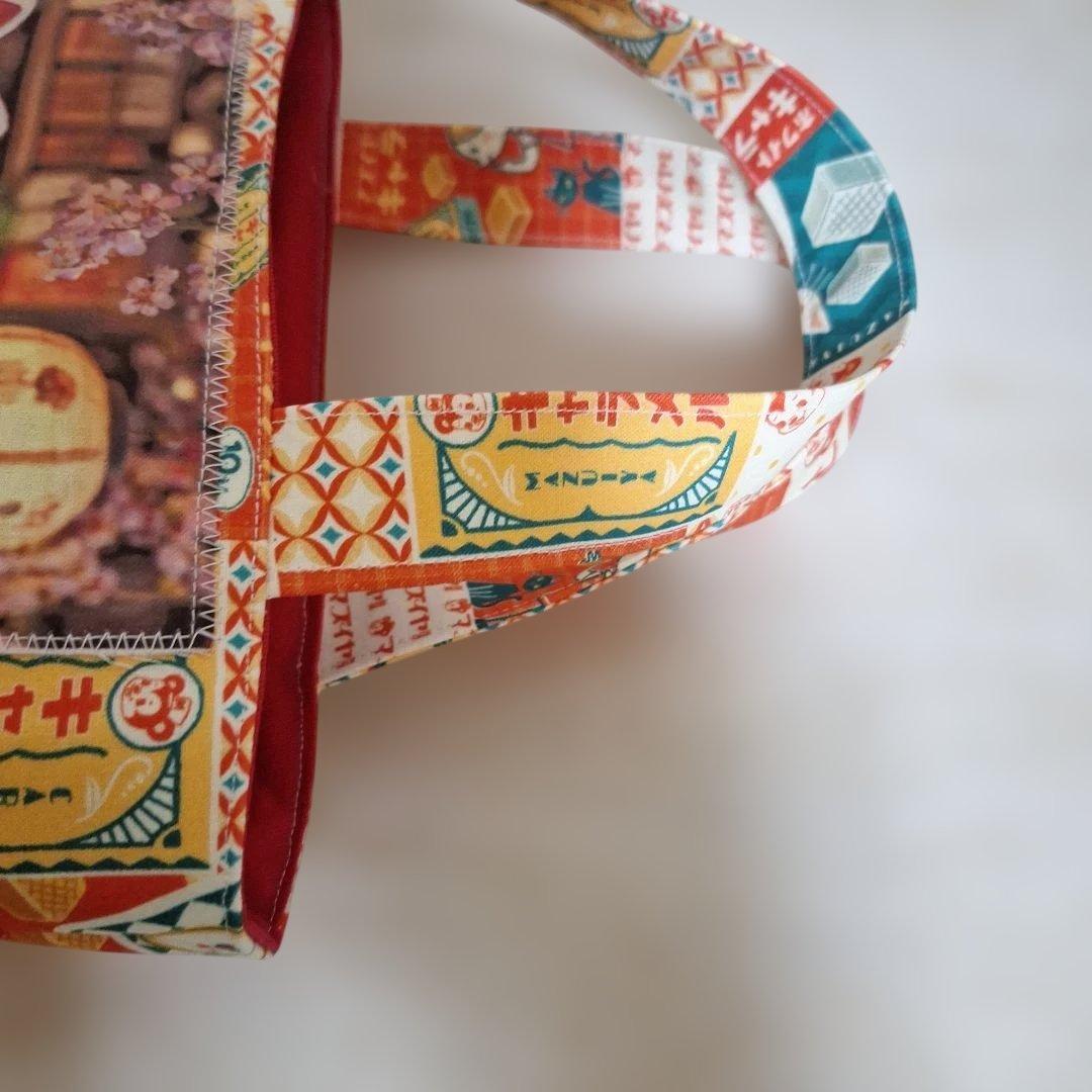 激レアねこパネル生地　ハンドメイド　ミニバック　布バスケット