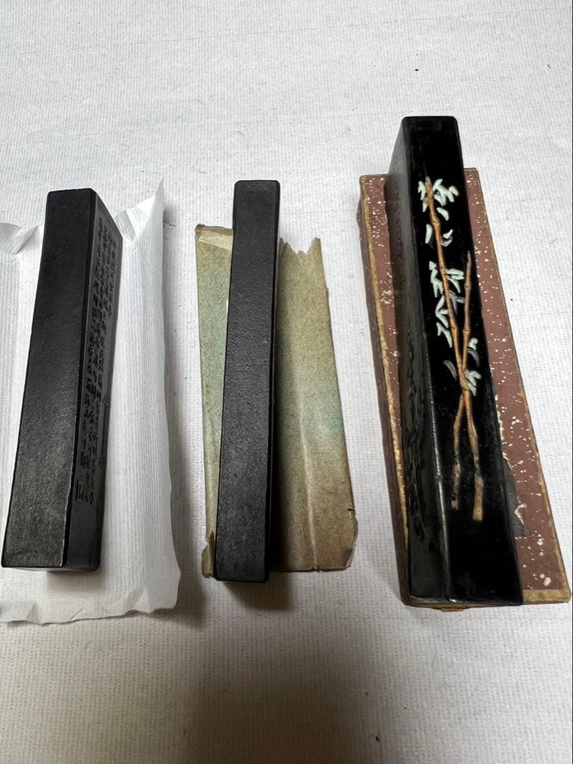 老舗上級者書画極上油煙古墨15gx3 銘墨3点状態良超得で！