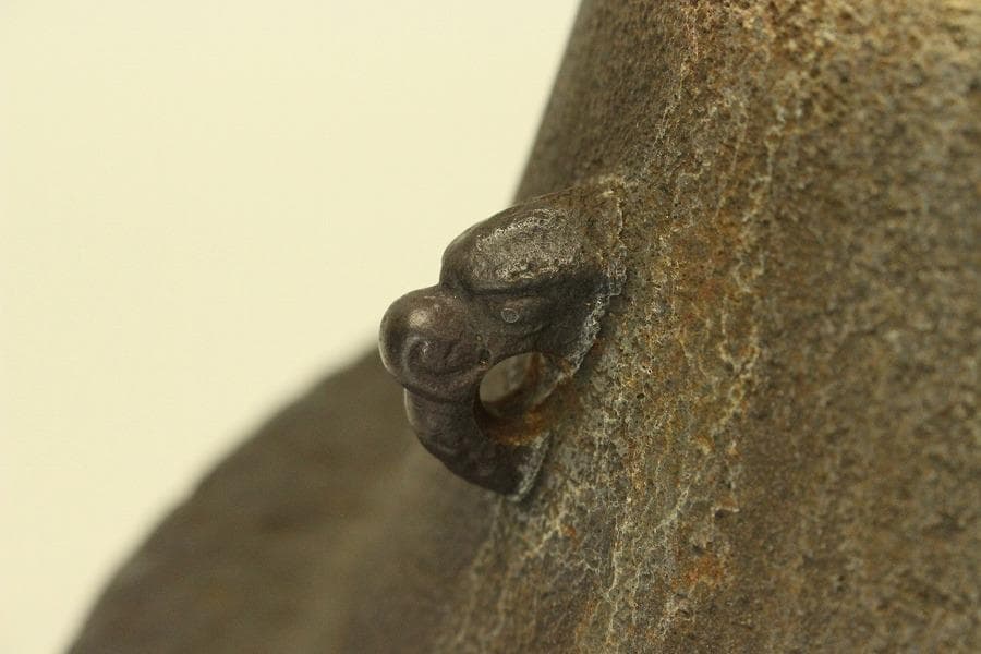 茶道具 刻 鳳凰 風炉 富士釜 時代物(BB527)