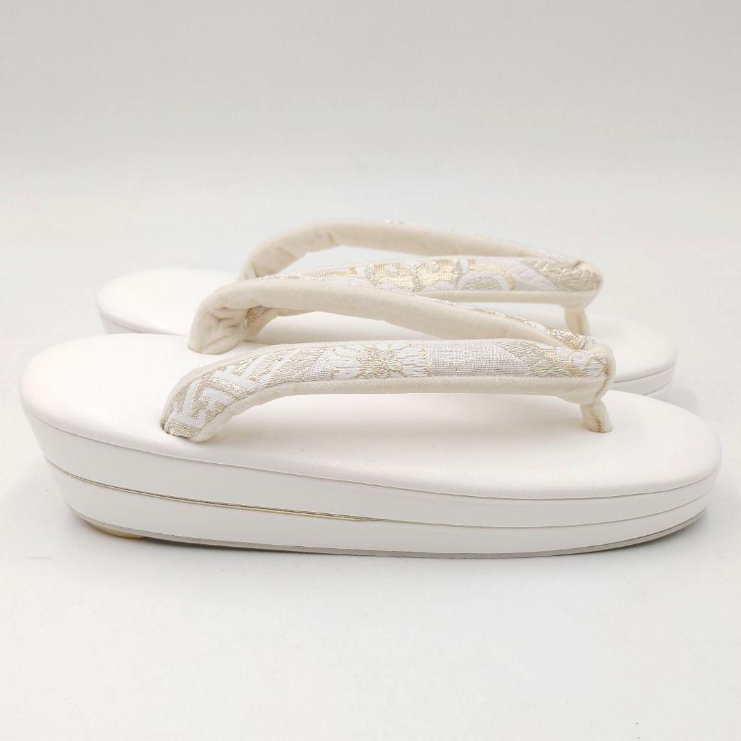 限定商品＊ホワイト　西陣帯地バッグ＆草履セット　日本製