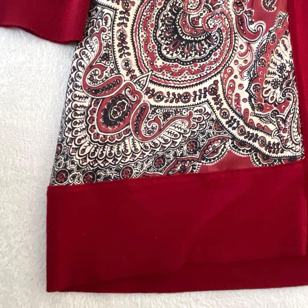 美品★ETRO★シルク×ウール 切り替え リボン ロングカーディガン サイズ46