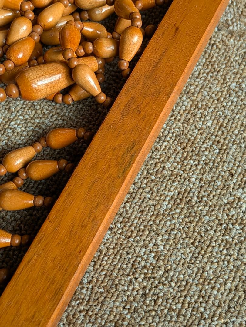 木製 珠のれん　すだれ ロング　レトロ　アンティーク　暖簾　昭和　珠暖簾