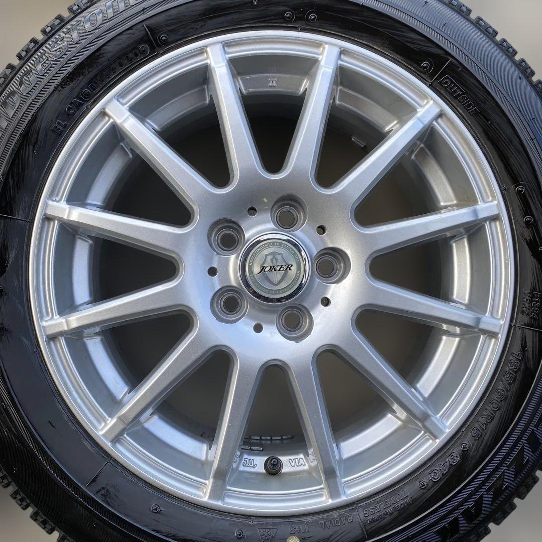 中古溝ありブリヂストンスタッドレスセット185/60R15旧型シエンタ　送料無料