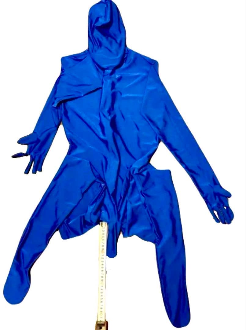 即購入OK。Mサイズロイヤルブルー男性凸仕様ゼンタイフルフェイスマスク全身タイツ