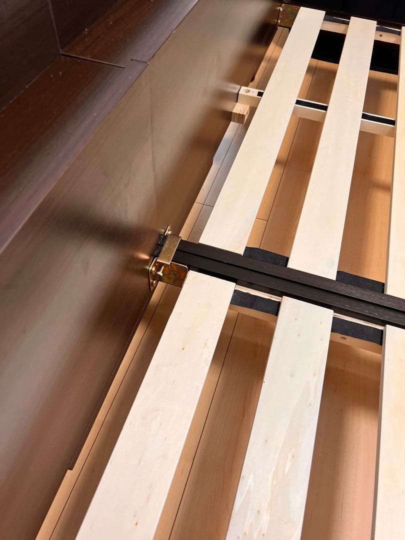 【在庫一掃】ラシクすのこベッドアエラスワイドキング200cm(S+S)ブラウン