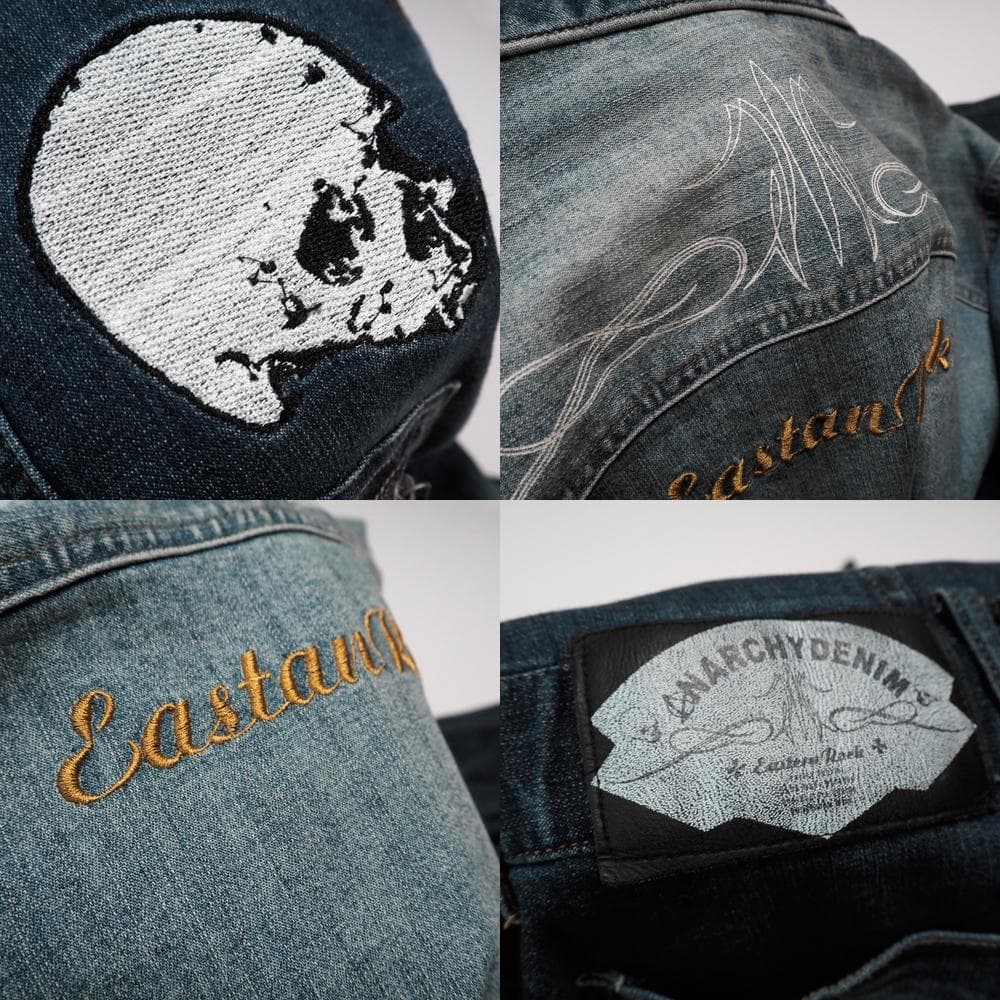 PPFM ARCHIVE Y2K スカル刺繍ボンテージデニムつなぎ 00s L