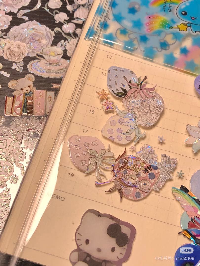 【9462】海外5.5/巻　貝殻光マステ　ぬいぐるみ　花束　小箱　糸巻き　装飾系