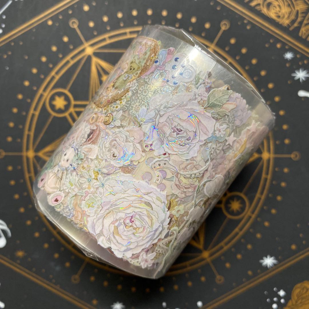 【9462】海外5.5/巻　貝殻光マステ　ぬいぐるみ　花束　小箱　糸巻き　装飾系