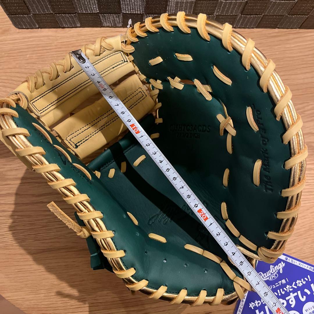 新品 値下げ中軟式少年用ファーストミットローリングス ダークグリーン/キャメル