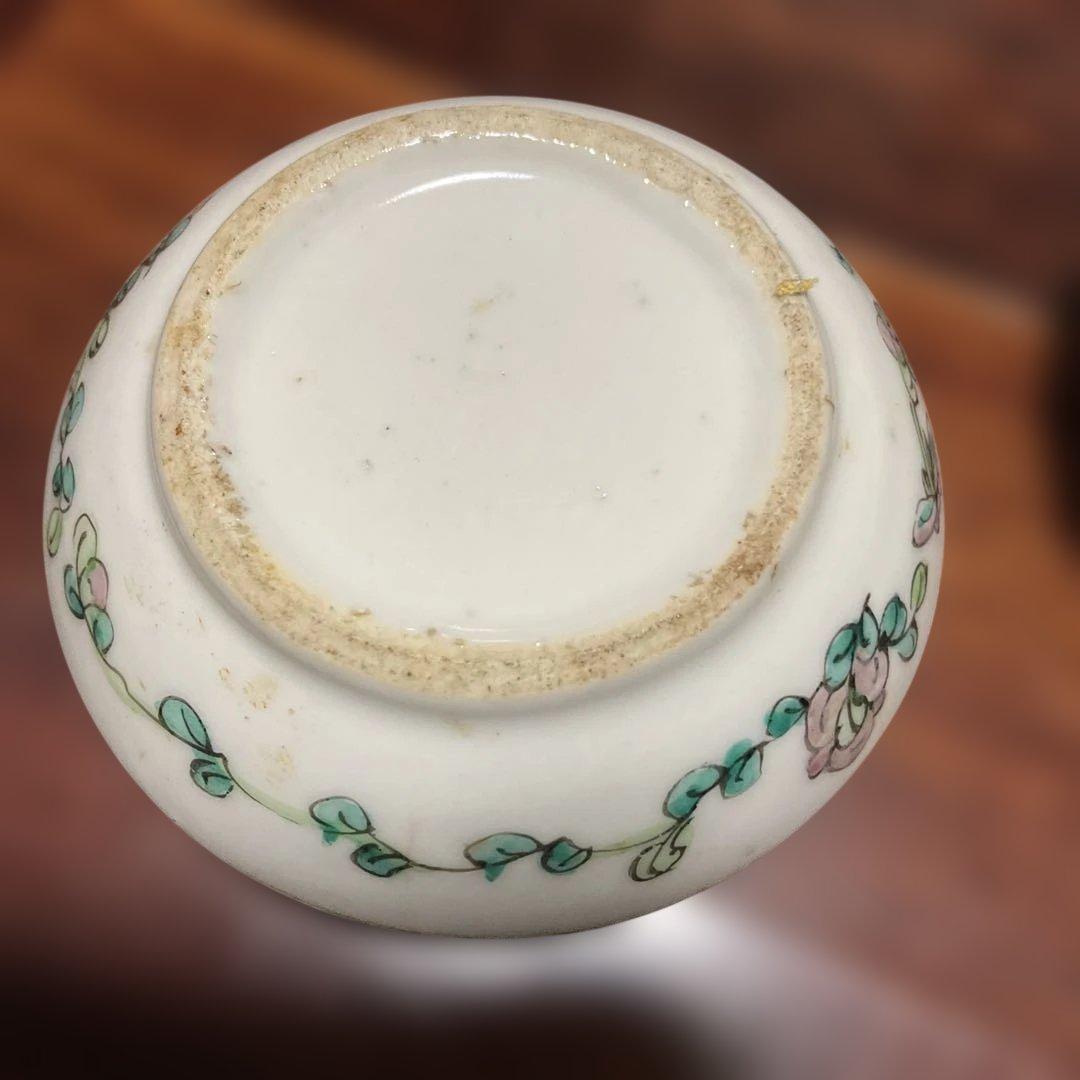 中国,同治時代の陶器容器 麒麟送子図