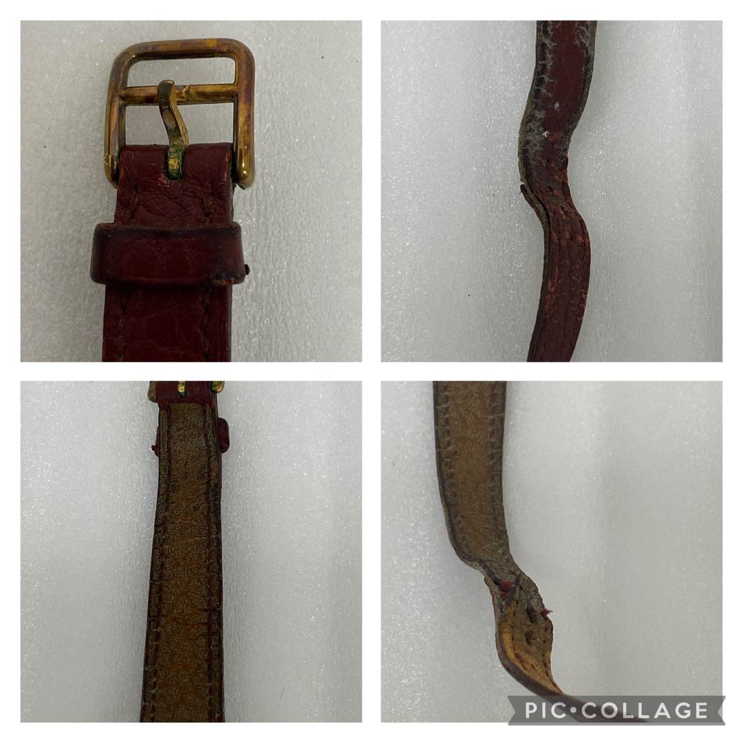 3-1935 エルメス アルソー QZ ボルドー文字盤 レディース腕時計