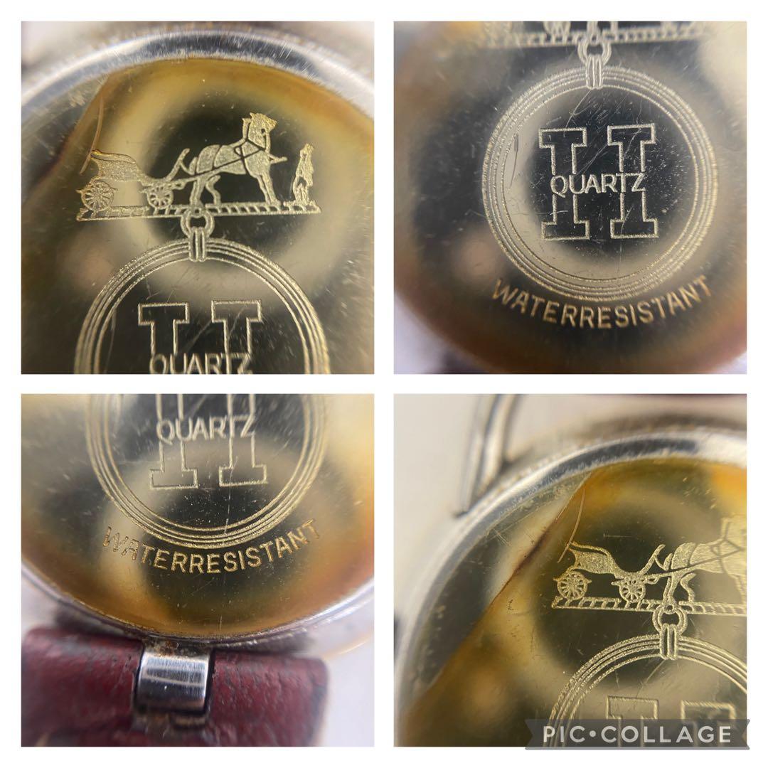 3-1935 エルメス アルソー QZ ボルドー文字盤 レディース腕時計