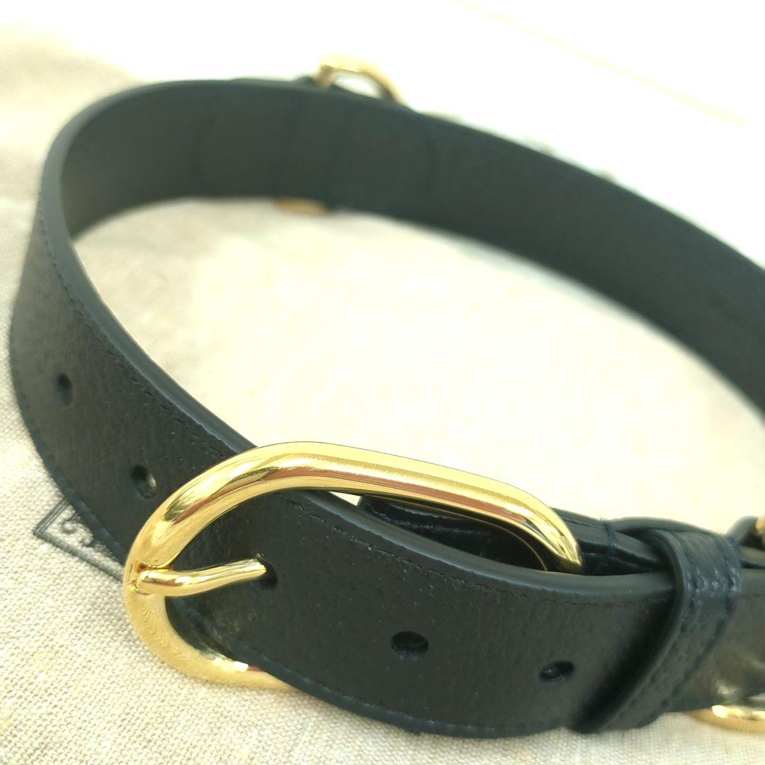 グッチ GUCCI インターロッキングG ラージ 犬用　首輪　レザー　ブラック