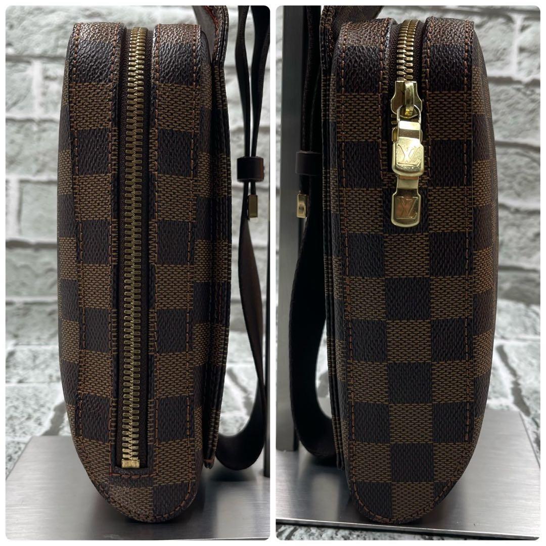 美品 ルイヴィトン ボディバッグ 斜め掛け ジェロニモス ダミエ エベヌ