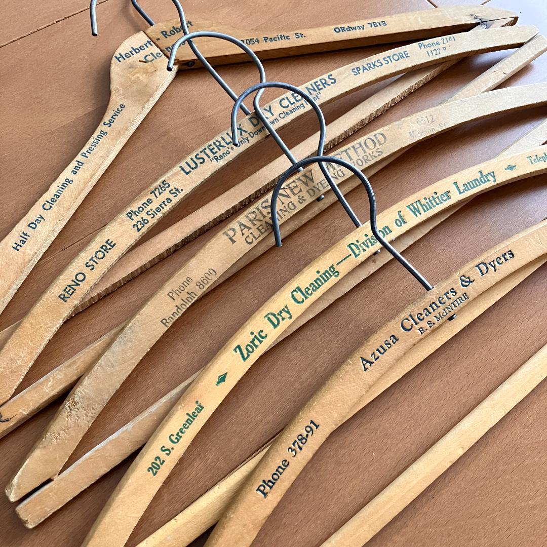 USA広告入ハンガー5本★vintage／アメリカ