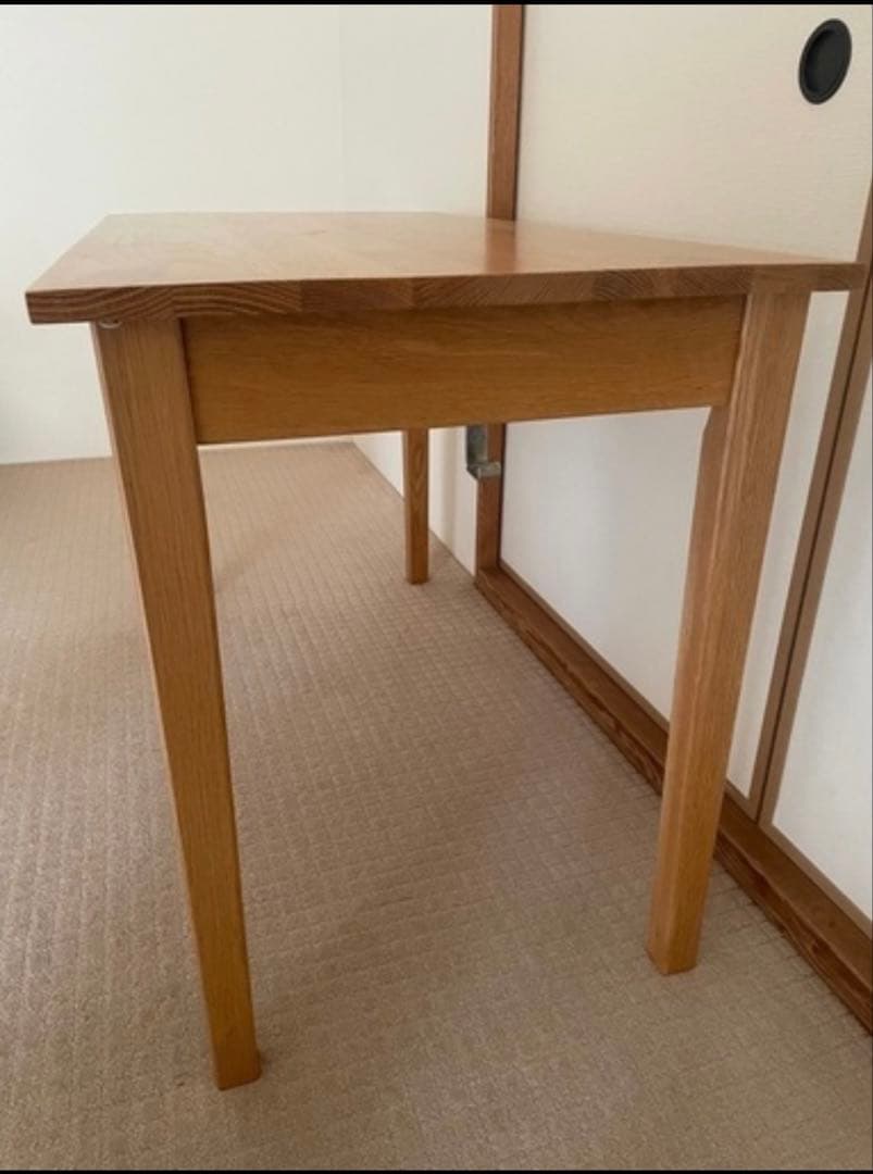 無印良品 木製デスク 110cm オーク材 引き出し・フック付き