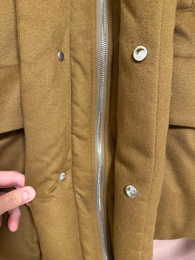 MARKAWARE カシミヤダウンジャケット ブラウンカーキ