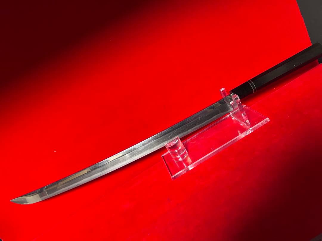 01564 包丁　マグロ包丁　先丸型　両刃　研師仕上げ　刃文綺麗　鞘付　未使用品