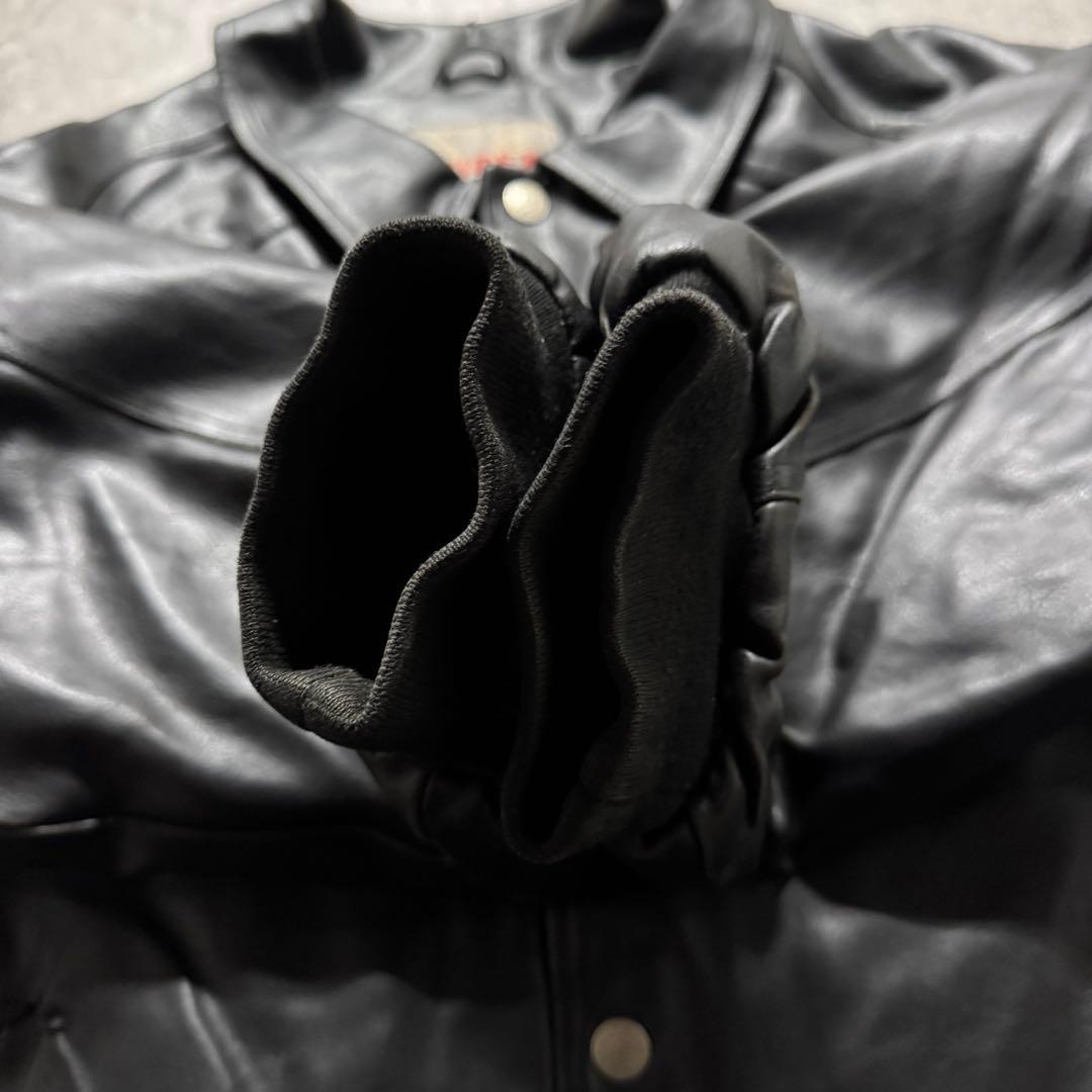 【希少品】AVIREX スタジャン　XL バッグロゴ　PVC レザージャケット