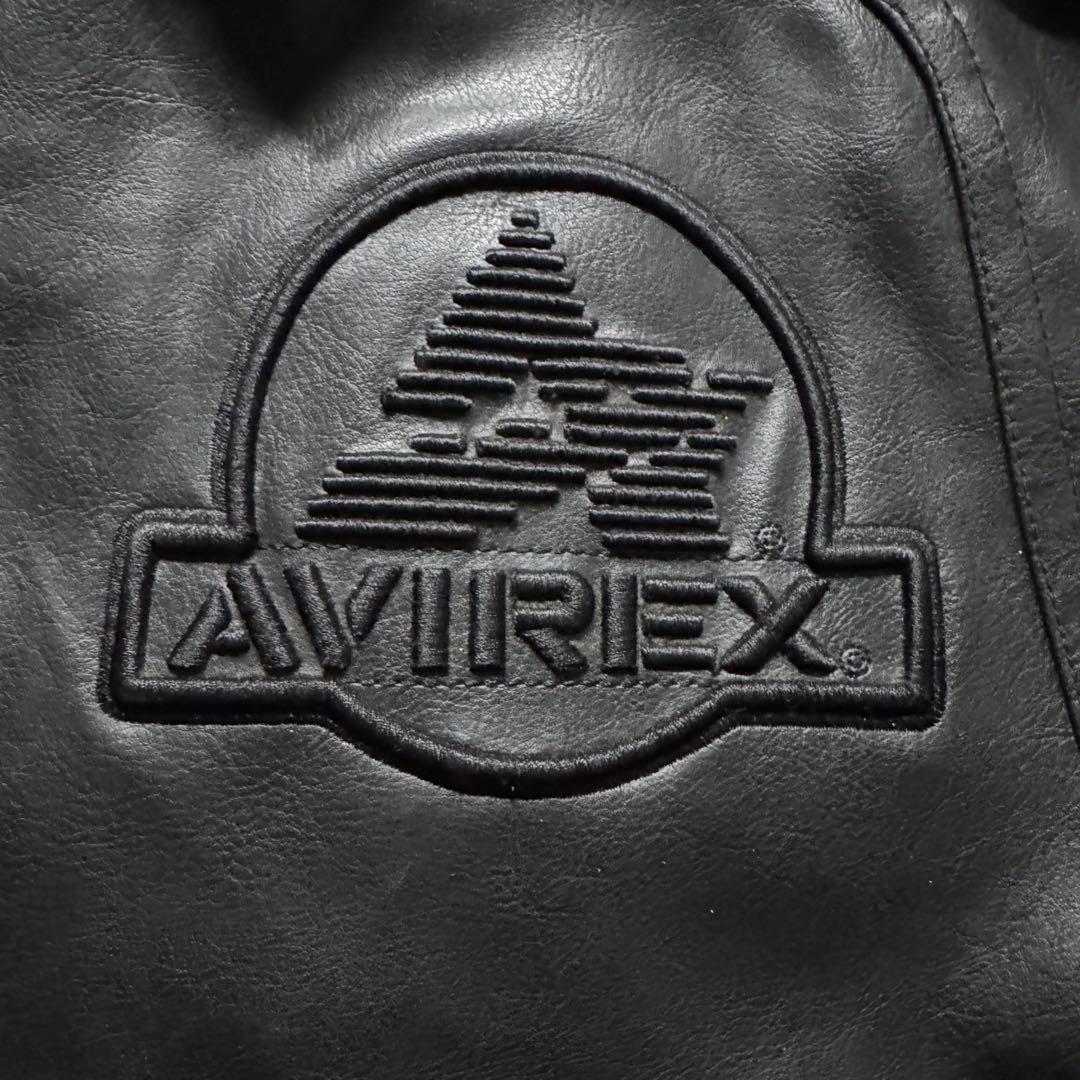 【希少品】AVIREX スタジャン　XL バッグロゴ　PVC レザージャケット