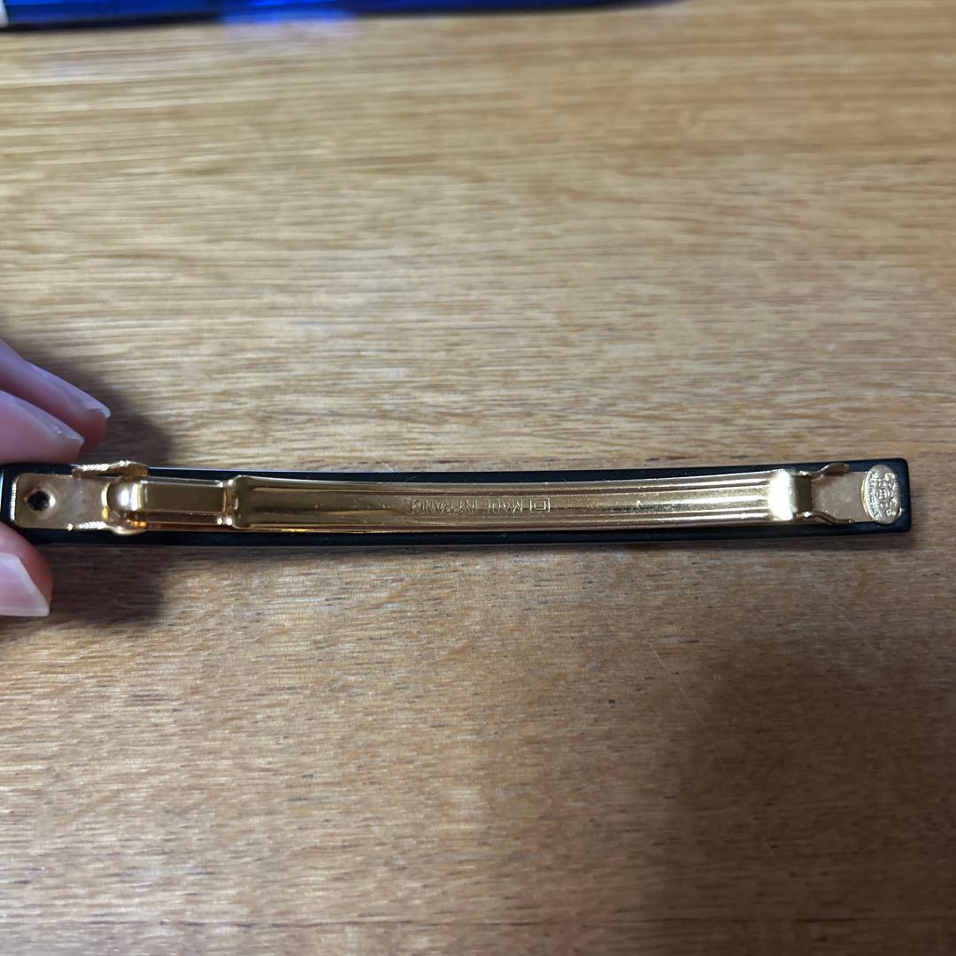 CHANEL バレッタ 黒 パール　ジャンク品