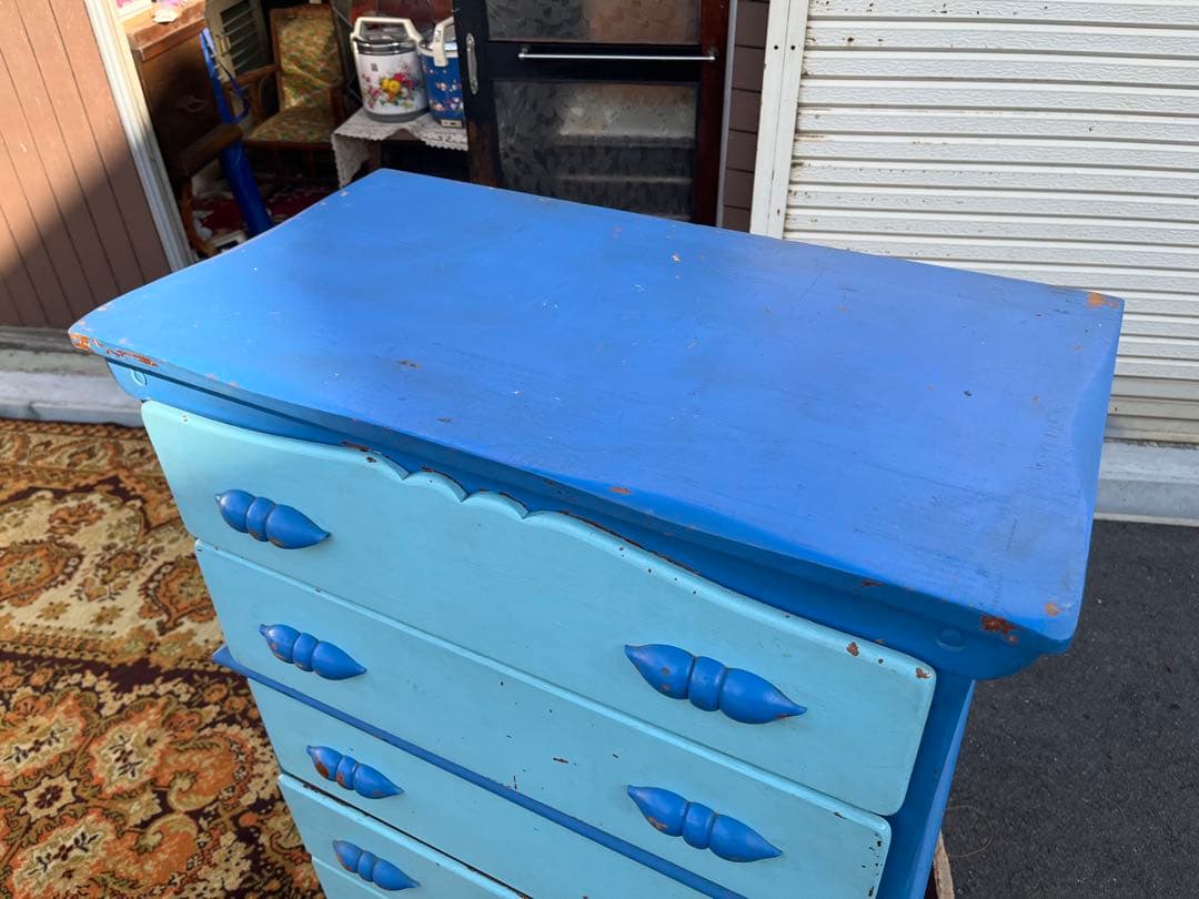 ブルー チェスト インテリア アンティーク ビンテージ ヴィンテージ 箪笥