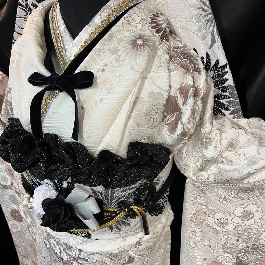 ◾️振袖フルセット■オーダー仕立て付き■新作■白地正絹■振袖一式■成人式振り袖