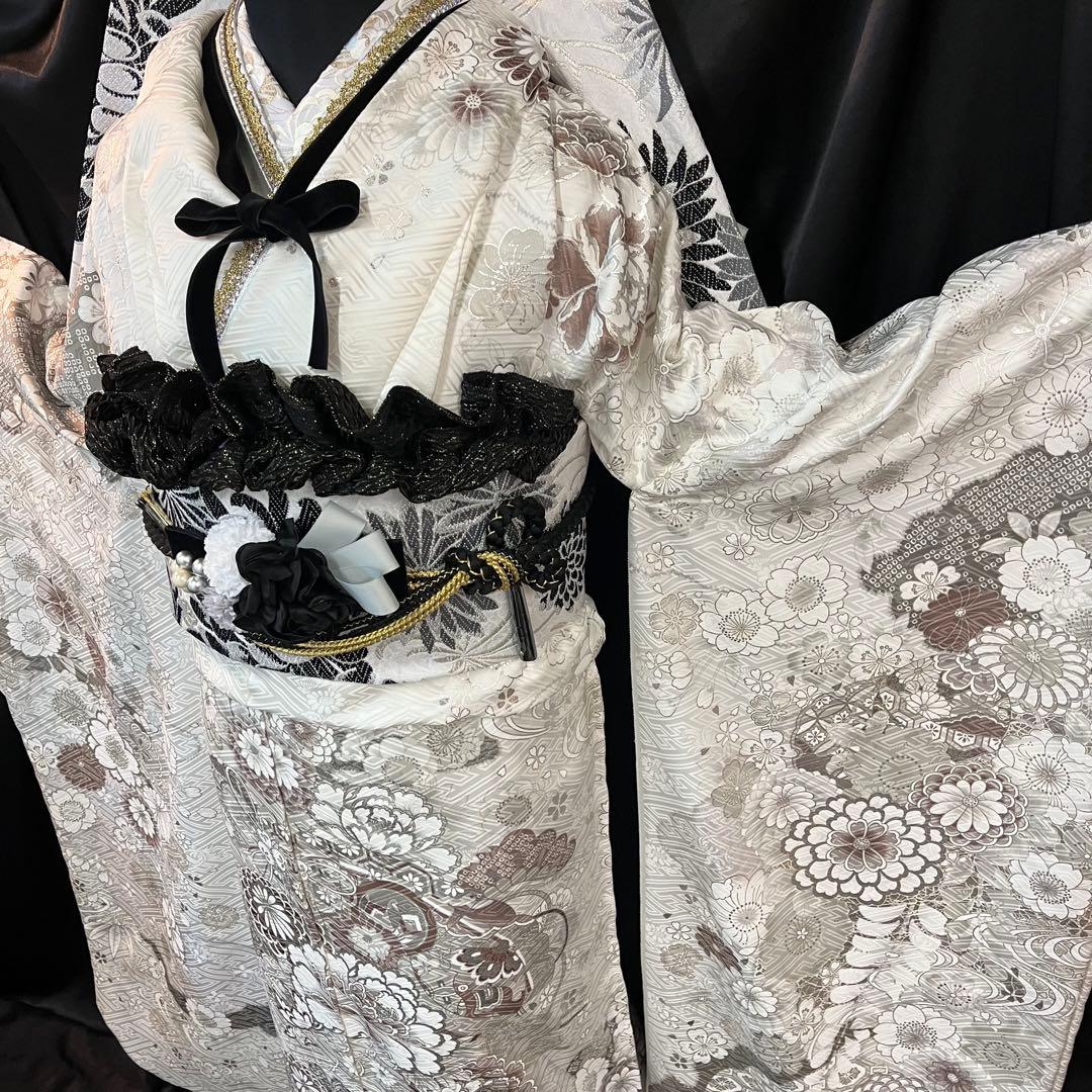 ◾️振袖フルセット■オーダー仕立て付き■新作■白地正絹■振袖一式■成人式振り袖