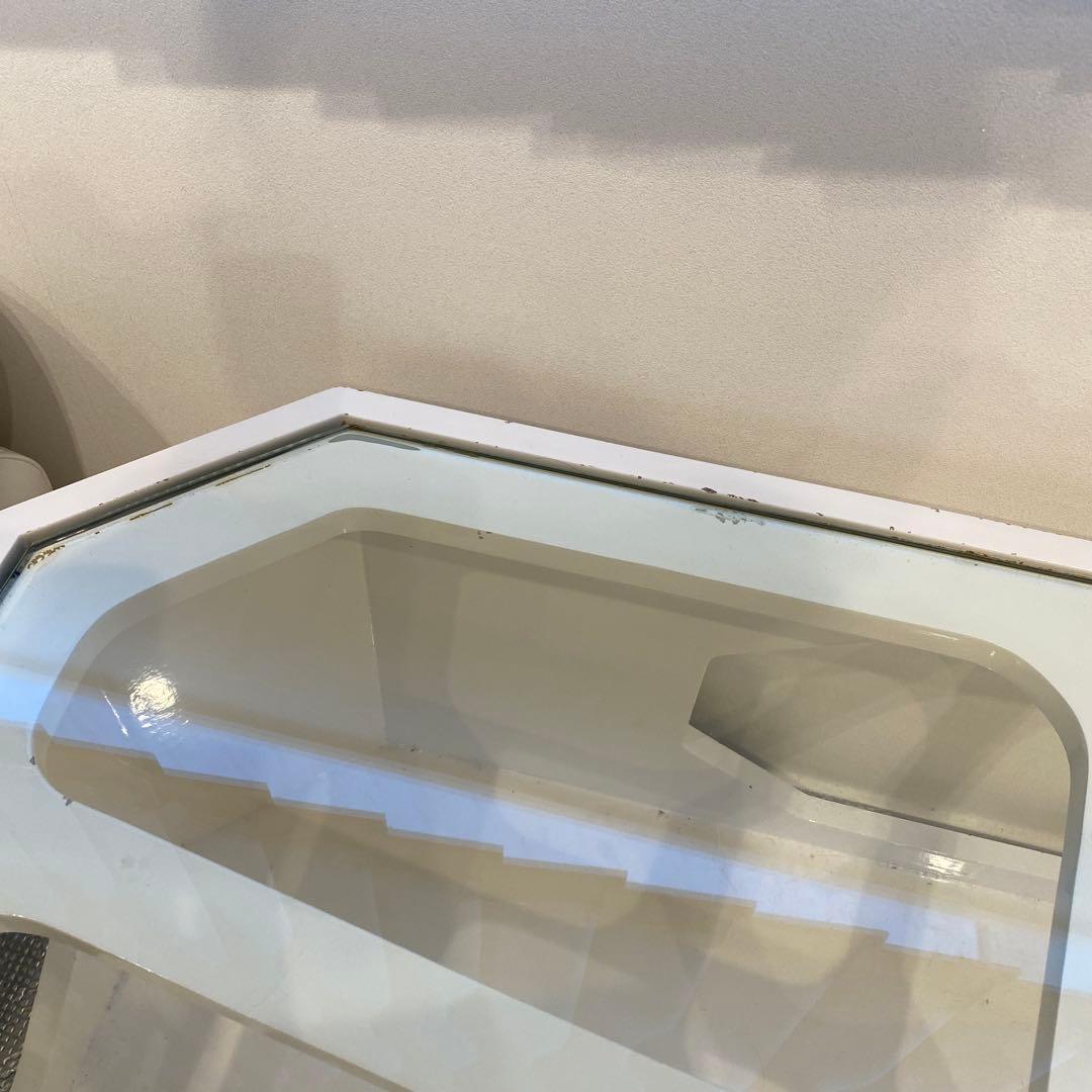 六角形ガラス天板センターテーブル