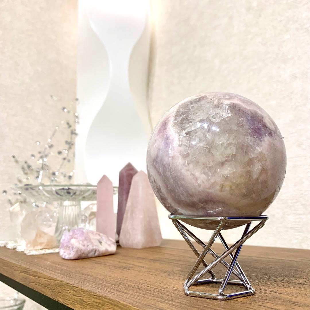 ピンクアメジストフラワーアゲート　大玉　スフィア　8cm ブラジル産