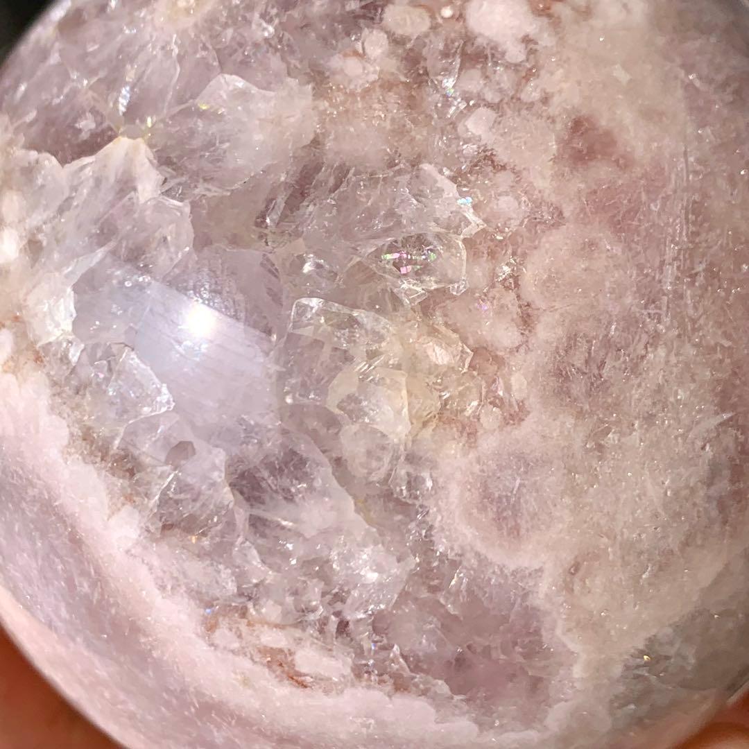 ピンクアメジストフラワーアゲート　大玉　スフィア　8cm ブラジル産