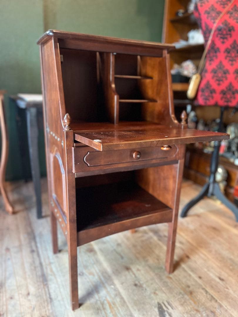 ._.*＊希少 オールドカリモク ライティングビューロー 机 小ぶりデスク