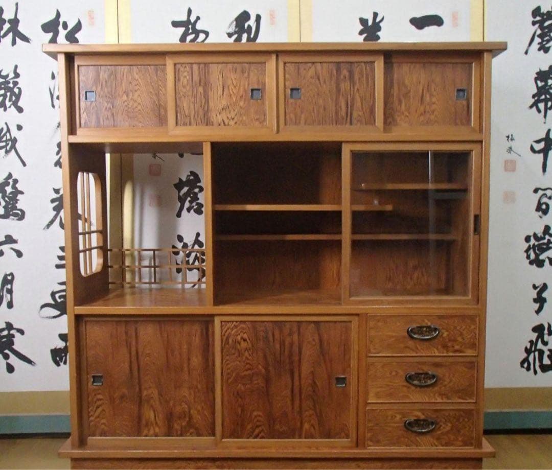 屋久杉 ？昭和レトロ　アンティーク　天然木　茶箪笥　茶棚　飾り棚