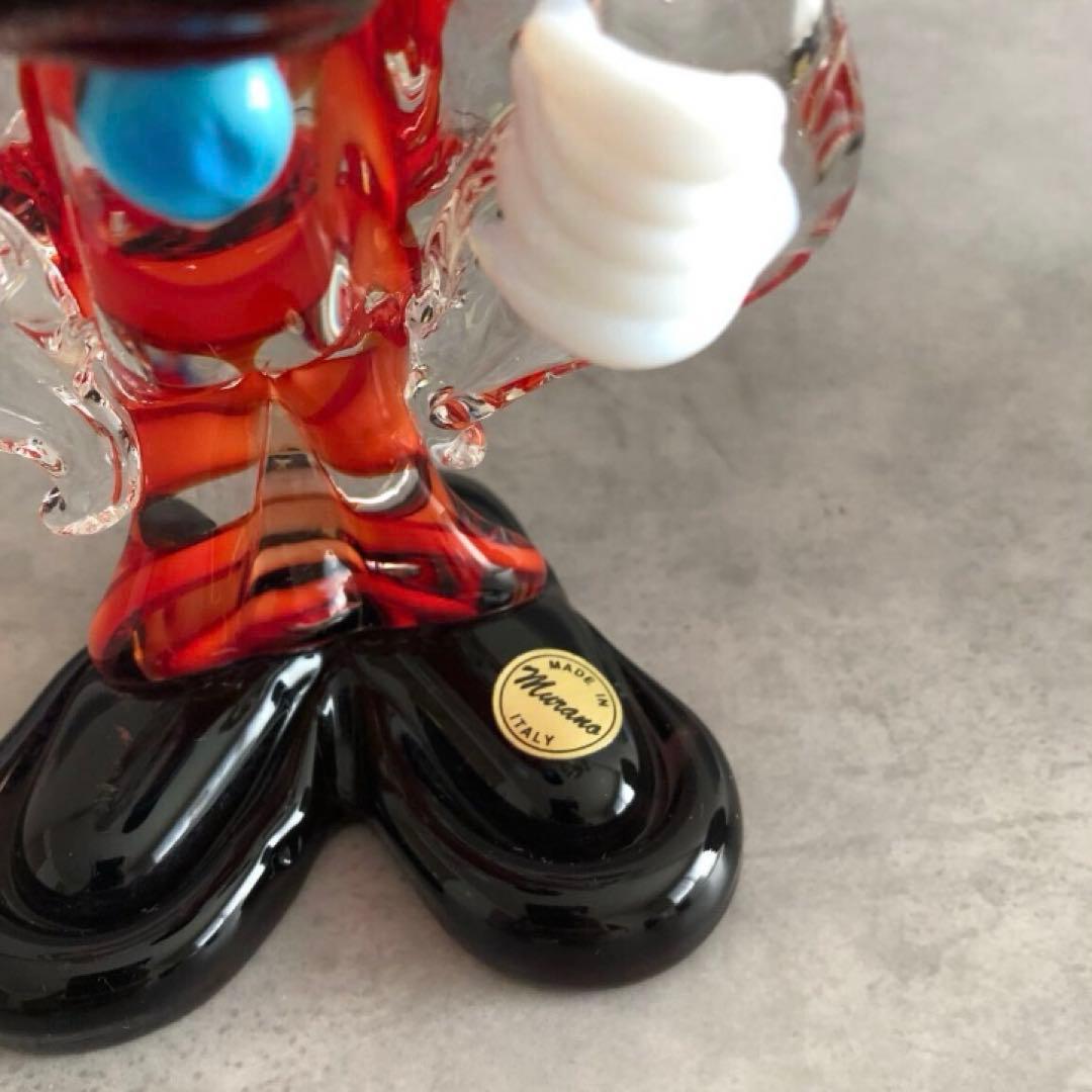 ムラーノガラス ピエロ 人形 ベネチアンガラス　MURANO イタリア製